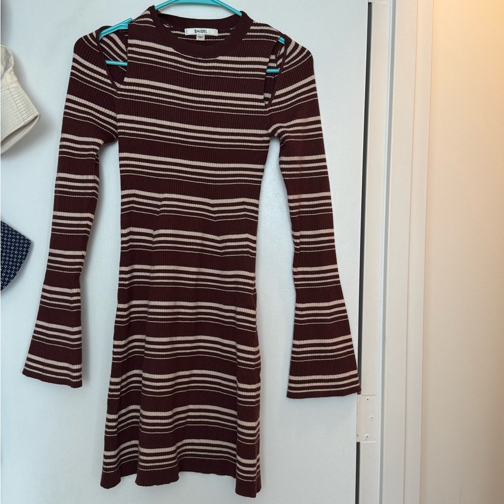 Striped Brown Mini Dress